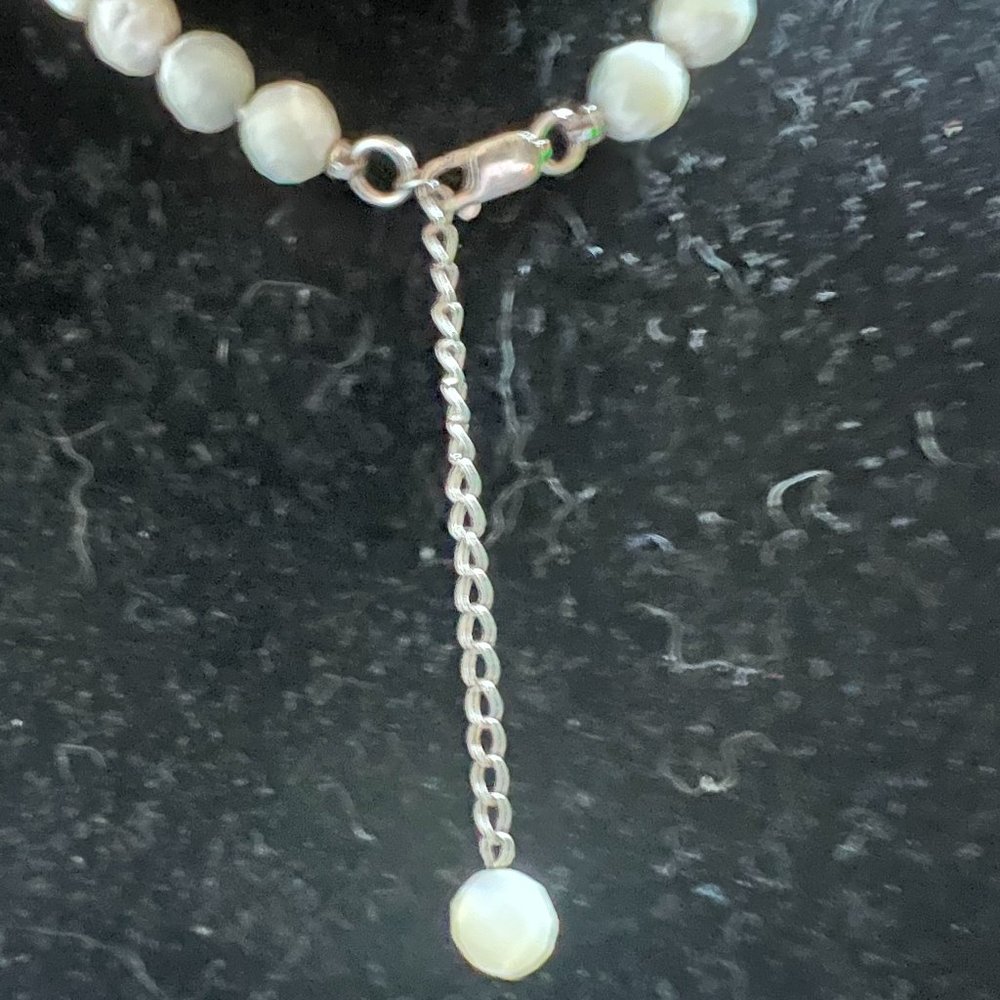 Artisan 925 Silver MOP Marcasite Faceted Iolite Tourmaline Necklace - Picture 9 of 9